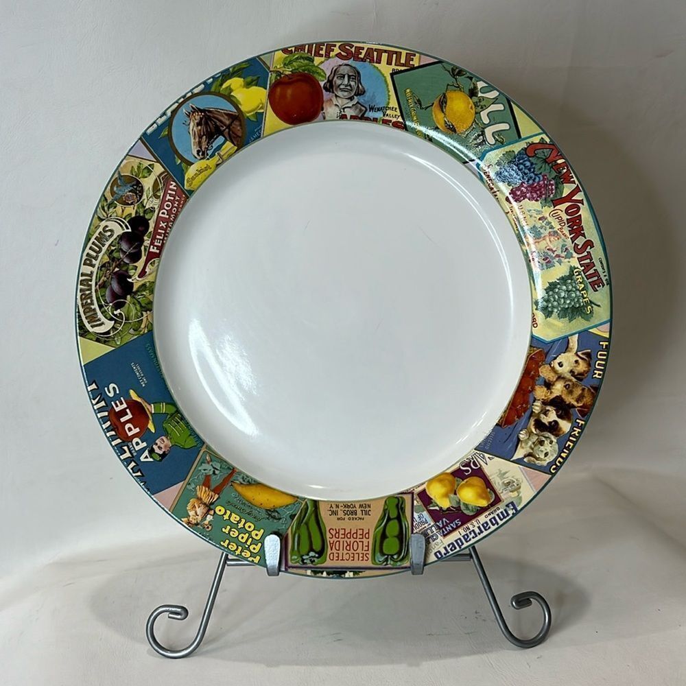 Oneida Sakura Plate 10 3/4 In Round Vintage Labels Casual Dining Table Trendz NY